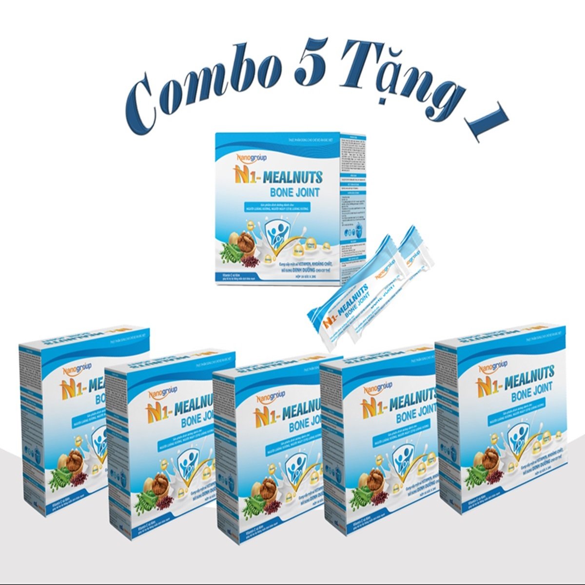 COMBO Sữa Hạt Dinh Dưỡng N1-MEALNUTS BONE JOINT (XƯƠNG KHỚP) Hộp Giấy 16gói x 20gr