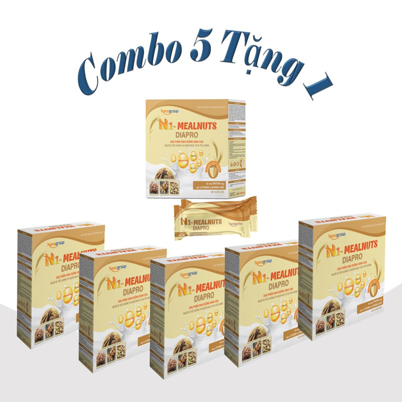 COMBO Sữa Hạt N1-MEALNUTS DIAPRO (Tiểu đường) Hộp Giấy 16gói x 25gr 