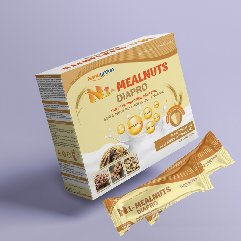 Sữa Hạt N1-MEALNUTS DIAPRO (TIỂU ĐƯỜNG) Hộp Giấy 16gói x 25gr