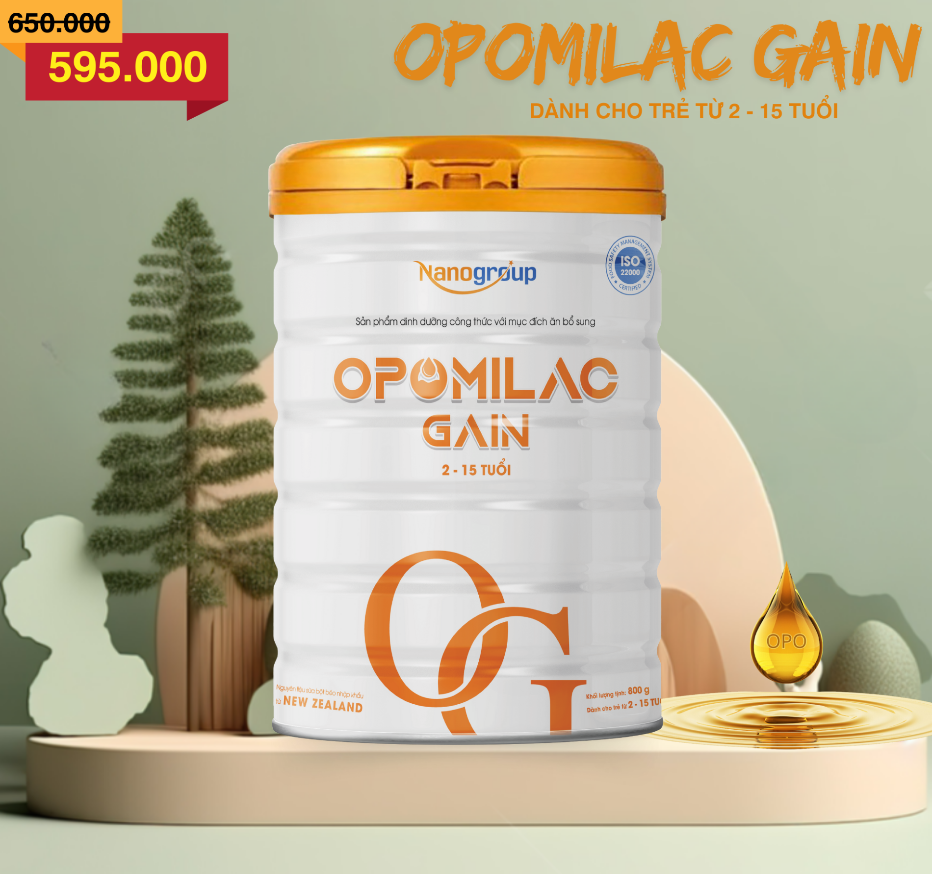 Sữa trẻ em OPOMILAC GAIN (Từ 2 - 15 tuổi)