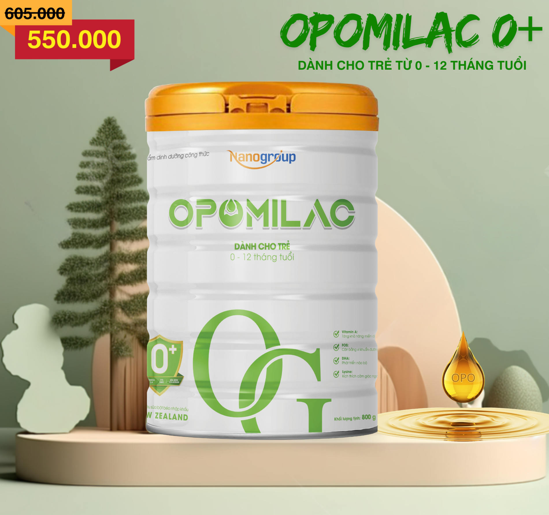 Sữa trẻ em OPOMILAC 0+ (Từ 0 - 12 tháng tuổi)