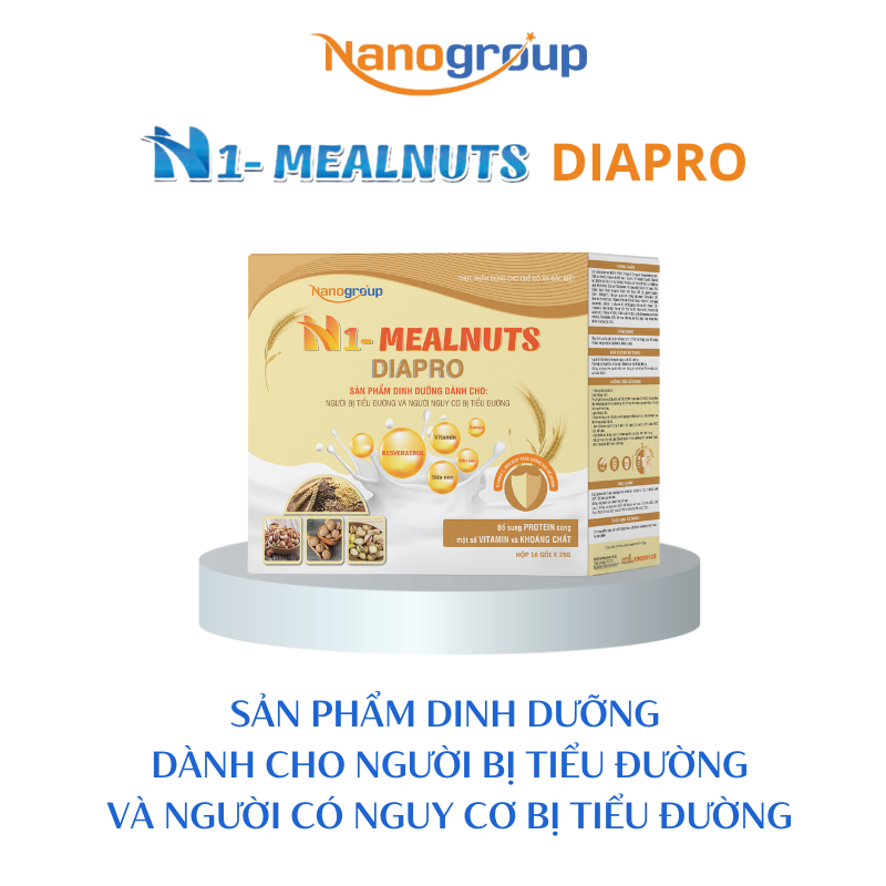 Sữa Hạt N1-MEALNUTS DIAPRO (Tiểu đường) Hộp Giấy 16gói x 25gr