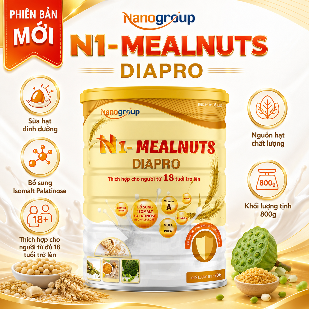 Sữa hạt N1_Mealnuts Diapro phiên bản mới